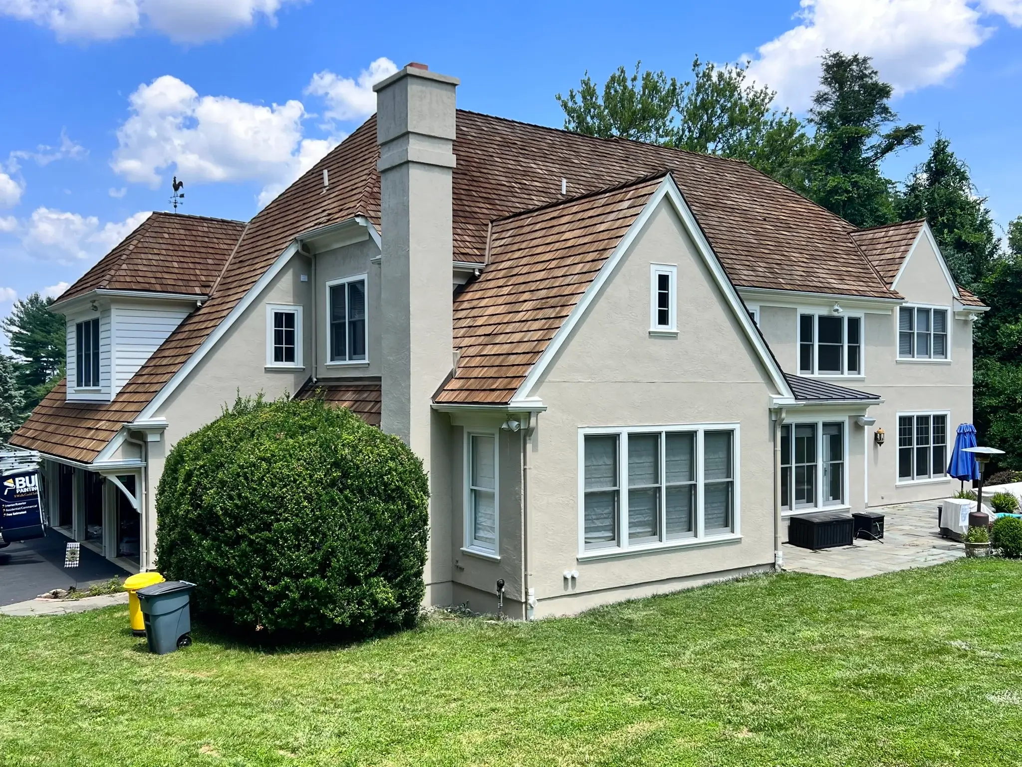 Exterior Residential House Painting Job Done by Burge Painting Company in Montgomery County